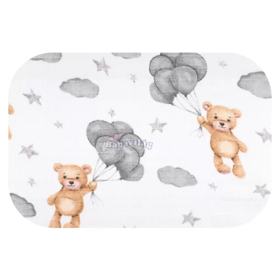 Tetra pelenka nyomott mintás 70x80cm Lufis mackó