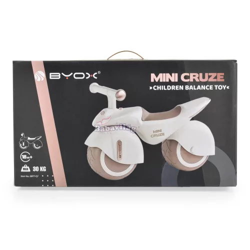 MINI CRUZE futóbicikli, ráülős járgány, kismotor, zenélő, óriás kerekekkel FEHÉR 
