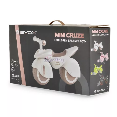MINI CRUZE futóbicikli, ráülős járgány, kismotor, zenélő, óriás kerekekkel FEHÉR 