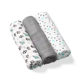 BabyOno textilpelenka színes 3db bambusz szürke 