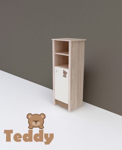 TODI Teddy keskeny nyitott polcos 1 ajtós szekrény (140 cm magas)