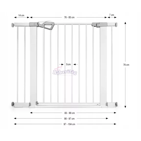MILLY MALLY 6579 Biztonsági kapu Guardy 104 White