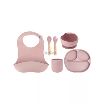 MoMi AMI puha szilikon etetőkészlet Pink