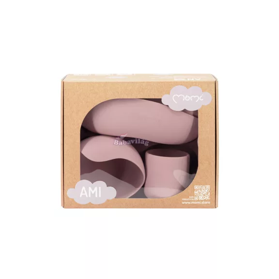MoMi AMI puha szilikon etetőkészlet Pink