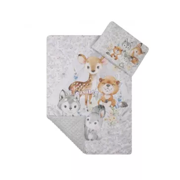   PREMIUM takaró és párna szett 75x100 cm + 42x29 cm Erdei állatok