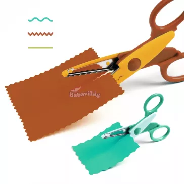   Djeco Kreatív eszközök - 3 olló-sima-cikk-cakk-hullám - My 3 Big Scissors!