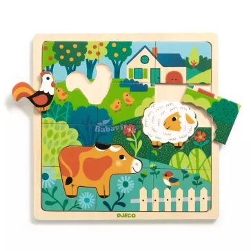 Djeco Boldog farm - Fa puzzle 15 db - Puzzlo farm