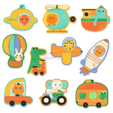   Djeco Párosító puzzle - Járművek, 20 db-os - Duo Vehicles