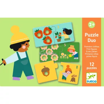   Djeco Párosító puzzle - Számpárosító, 24 db-os - First figures