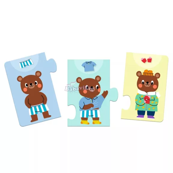 Maci öltözködik - Sorozat puzzle -10db-os Teddy dresses up 