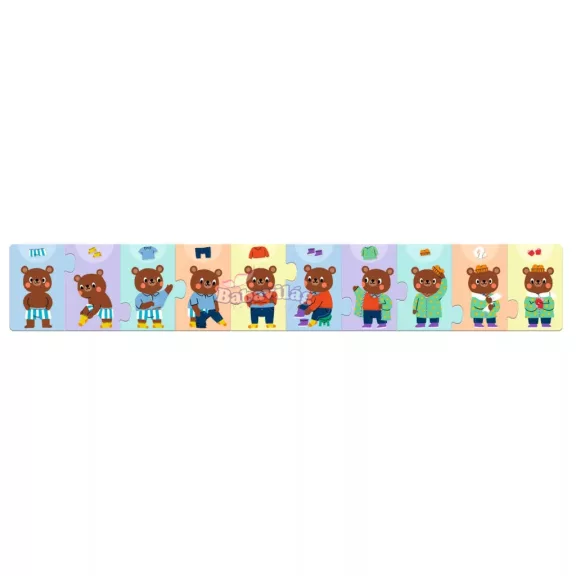 Maci öltözködik - Sorozat puzzle -10db-os Teddy dresses up 