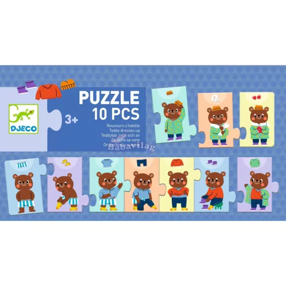 Maci öltözködik - Sorozat puzzle -10db-os Teddy dresses up 