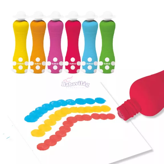 Djeco Marok filc 6 színben - Pontozó festés - 6 foam markers 