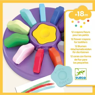 Djeco Marokkréta - 12 flower crayons for toddlers 