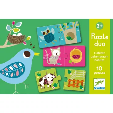 Djeco Párosító puzzle - Ki hol lakik? 