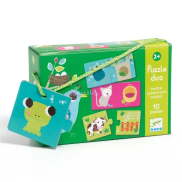 Djeco Párosító puzzle - Ki hol lakik? 