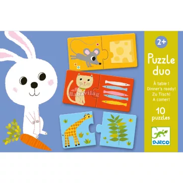 Djeco Párosító puzzle - Ki mit eszik? 
