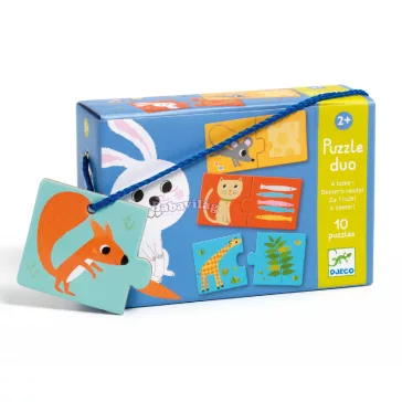 Djeco Párosító puzzle - Ki mit eszik? 