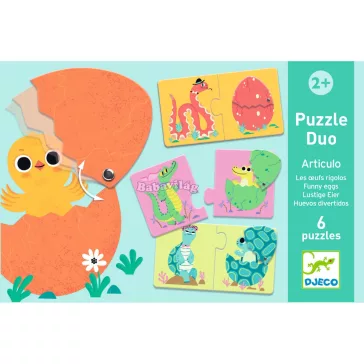 Djeco Párosító puzzle - Kié a tojás, 12 db-os 