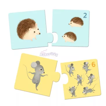 Djeco Párosító puzzle - Kié a kölyök, 24 db-os 