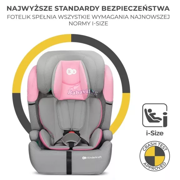 Kinderkraft COMFORT UP i-Size 76-150 cm gyerekülés Pink