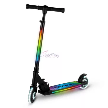   Kidwell MIDO FEKETE összecsukható roller, 20 LED világítási mód, 120 mm, csúszásmentes.
