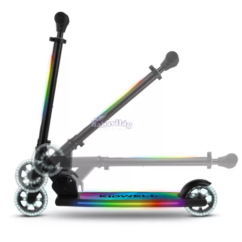 Kidwell MIDO FEKETE összecsukható roller, 20 LED világítási mód, 120 mm, csúszásmentes.