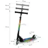 Kidwell MIDO FEKETE összecsukható roller, 20 LED világítási mód, 120 mm, csúszásmentes.