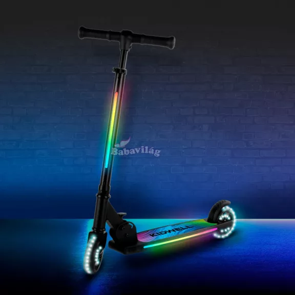 Kidwell MIDO FEKETE összecsukható roller, 20 LED világítási mód, 120 mm, csúszásmentes.