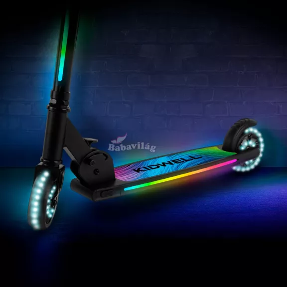 Kidwell MIDO FEKETE összecsukható roller, 20 LED világítási mód, 120 mm, csúszásmentes.