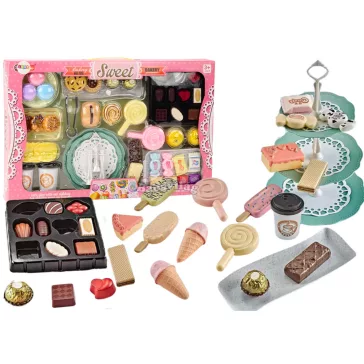   Cukrászda Kávéház Set Sweets Figurines Coffee Cake 50 darab.