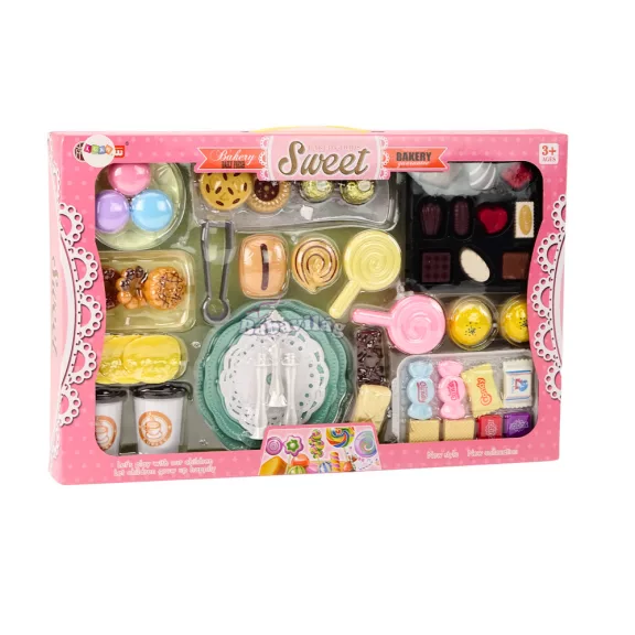 Cukrászda Kávéház Set Sweets Figurines Coffee Cake 50 darab.