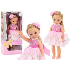 Baba Rózsaszín Ruhában  38cm