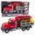 Fa szállító teherautó daruval piros 1:14