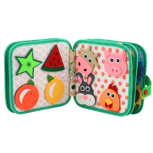 3D Filc Érzékszervi Oktatási Könyv - Háziállatok - Tehén