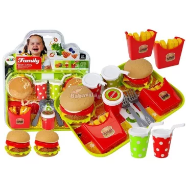 Hamburger sült krumpli tálcával
