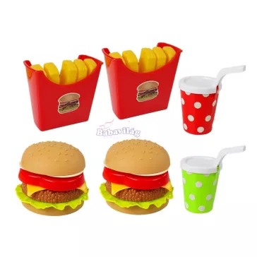 Hamburger sült krumpli tálcával