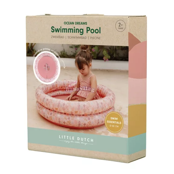 Little Dutch felfújható medence Ocean Dreams pink 80 cm