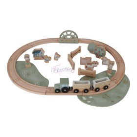 Little Dutch fa játékvonat sínpályával - Little Farm 