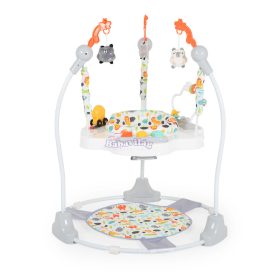   Moni Magic Fun Jumper Babafoglalkoztató, forgatható üléssel és zenés játékkal, állítható magasságú, 6 hónapos kortól szürke