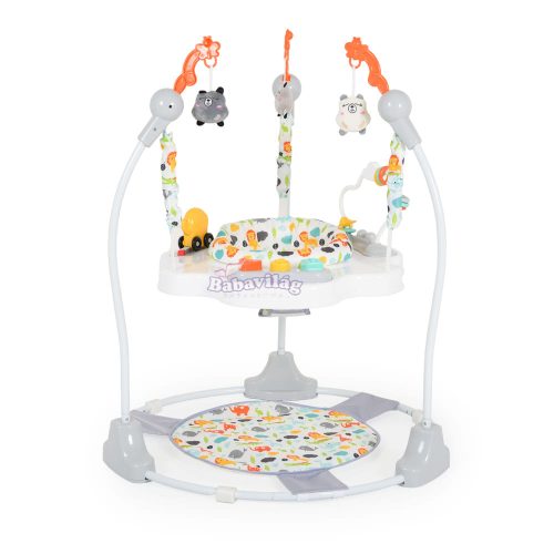 Moni Magic Fun Jumper Babafoglalkoztató, forgatható üléssel és zenés játékkal, állítható magasságú, 6 hónapos kortól szürke