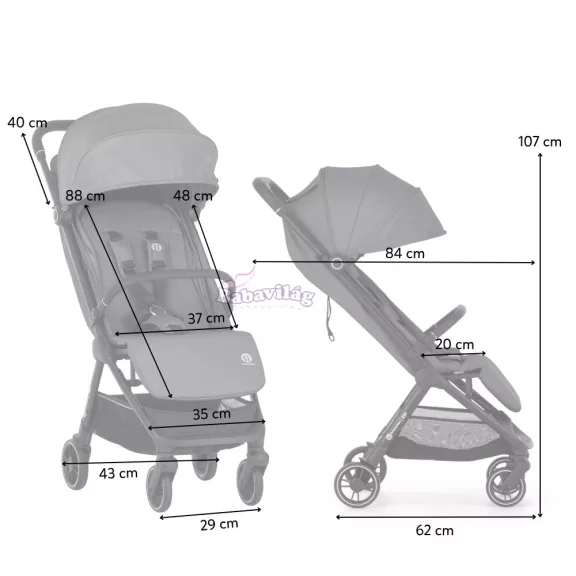 PETITE&MARS Sport babakocsi Zip Velvet Grey
