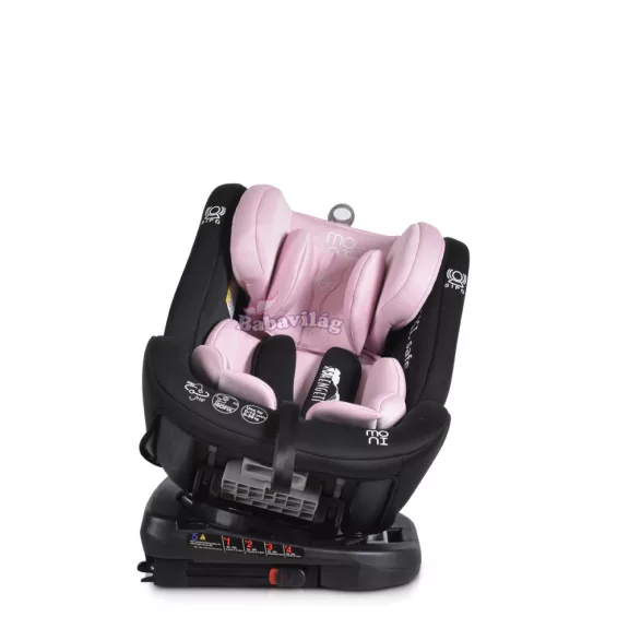 Moni Serengeti i-size isofix autós ülés 40-150cm 360° forgatható pink