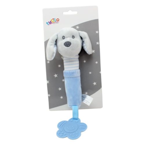 Tulilo sípolós plüss játék rágókáva - kutya kék