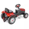 Traktor utánfutóval, pedálos  / piros
