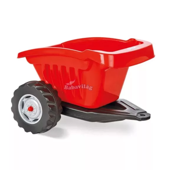 Traktor utánfutóval, pedálos  / piros
