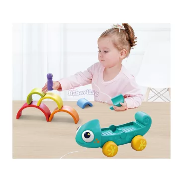 Szivárvány kaméleon Montessori puzzle 18m+ 