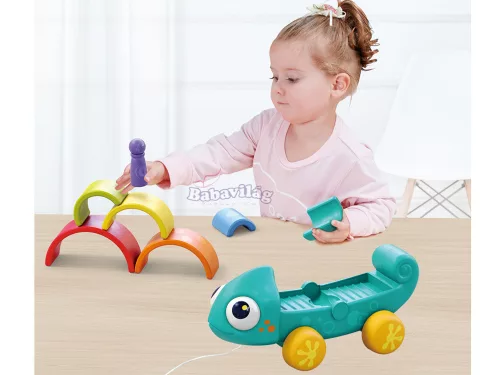 Szivárvány kaméleon Montessori puzzle 18m+ 