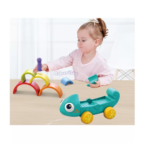 Szivárvány kaméleon Montessori puzzle 18m+ 