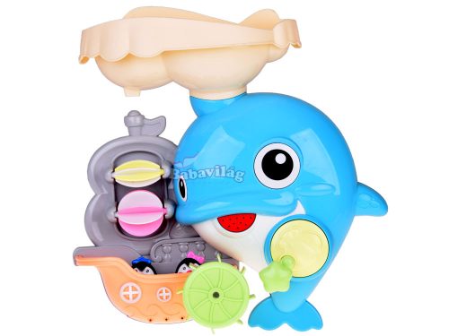 Vidám delfin fürdőjáték + csónak pingvinekkel